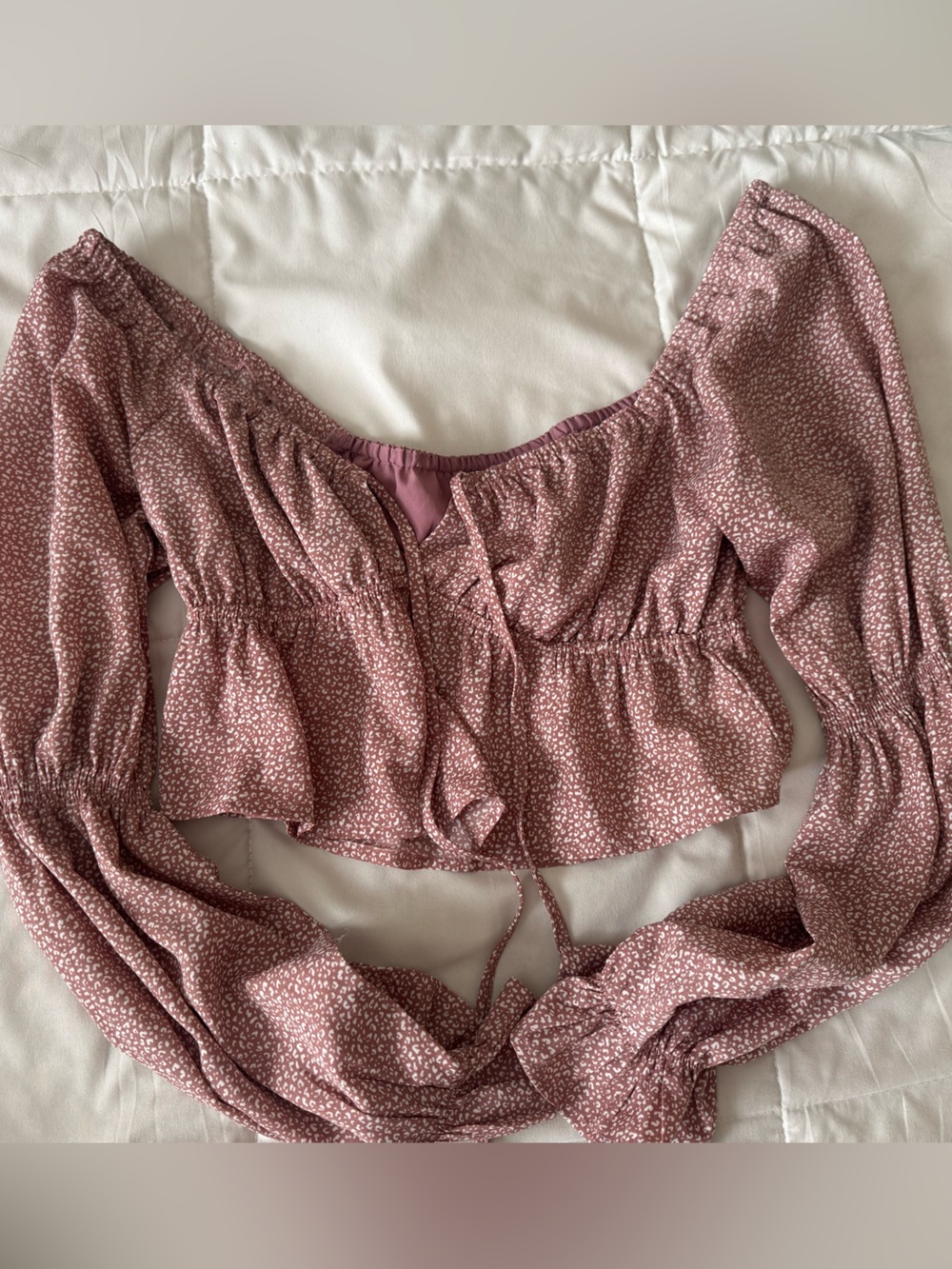 Le Lis Pink Cheetah Leopard Long Sleeve Blouse